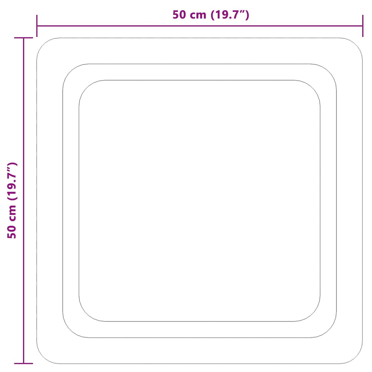 vidaXL LED Bathroom Mirror Transparent 50 x 50 cm Tempered Glass