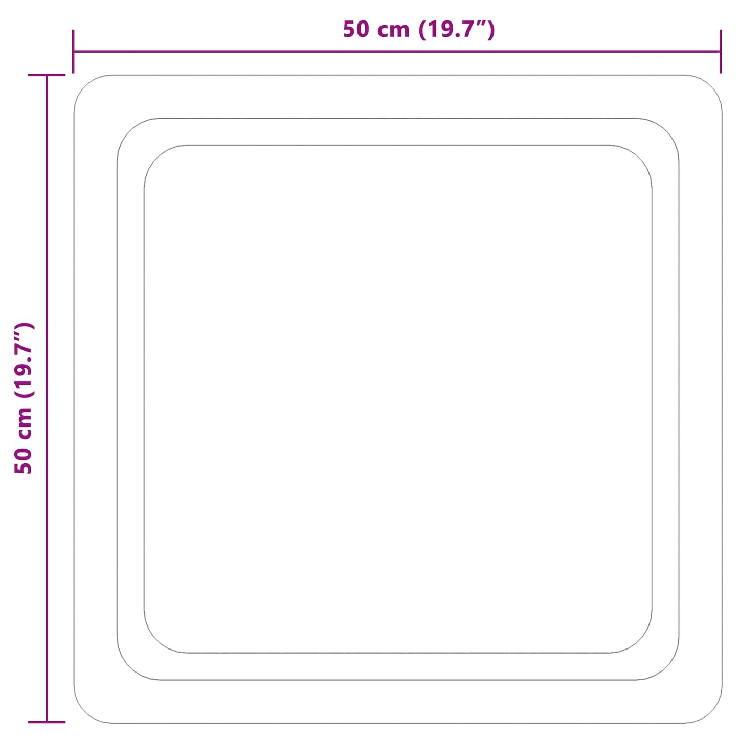 vidaXL LED Bathroom Mirror Transparent 60 x 60 cm Tempered Glass
