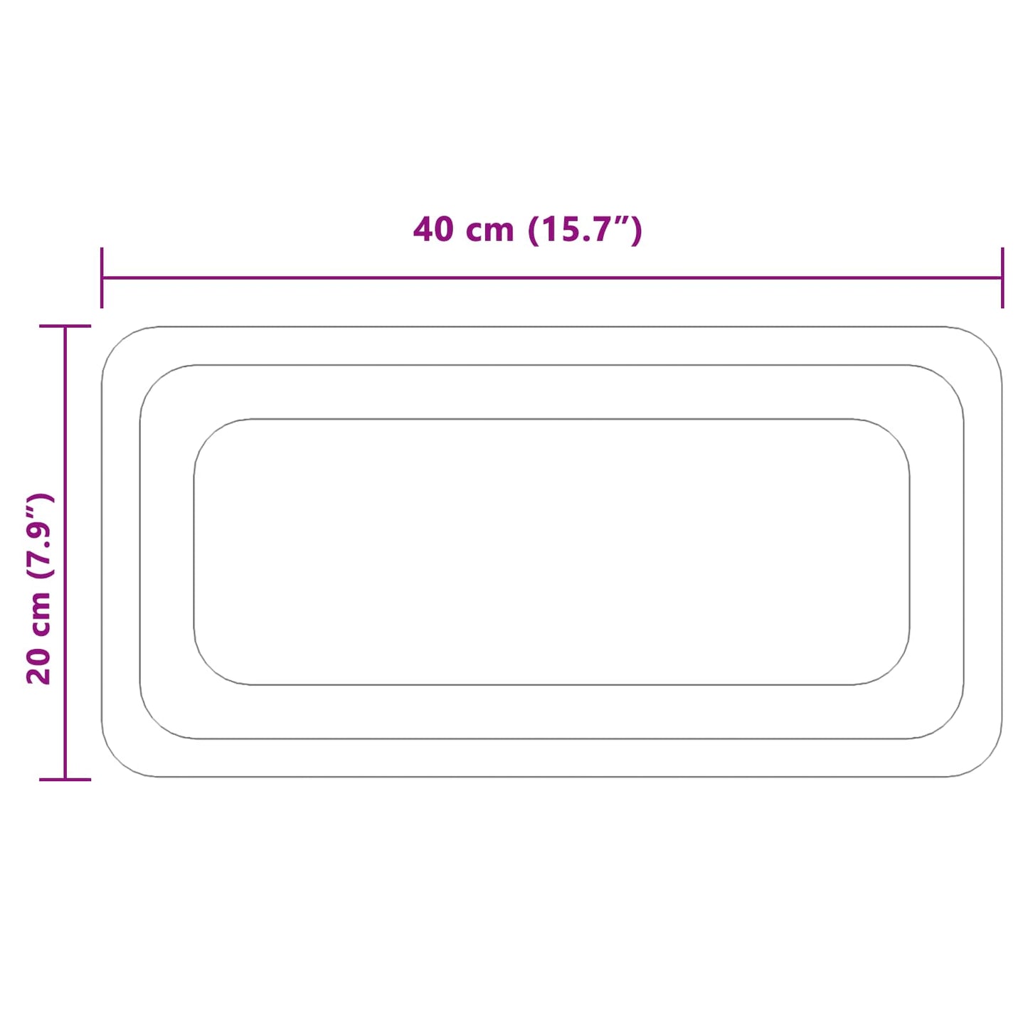 vidaXL LED Bathroom Mirror Transparent 40 x 20 cm Tempered Glass