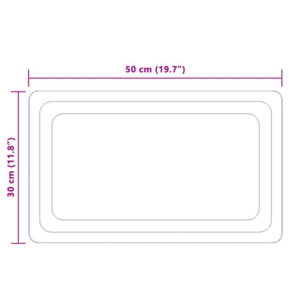 vidaXL LED Bathroom Mirror Transparent 50 x 30 cm Tempered Glass