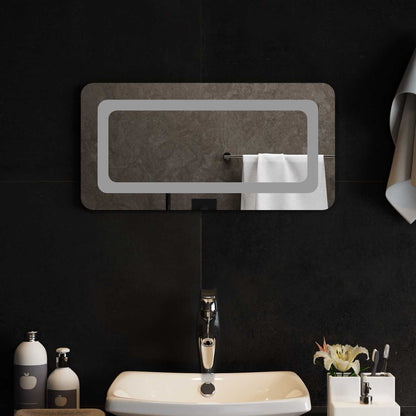 vidaXL LED Bathroom Mirror Transparent 60 x 30 cm Tempered Glass