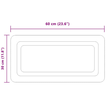 vidaXL LED Bathroom Mirror Transparent 60 x 30 cm Tempered Glass