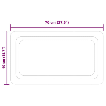 vidaXL LED Bathroom Mirror Transparent 70 x 40 cm Tempered Glass