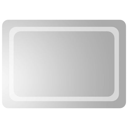vidaXL LED Bathroom Mirror Transparent 70 x 50 cm Tempered Glass