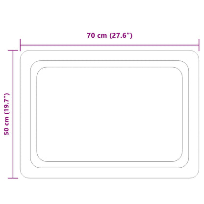 vidaXL LED Bathroom Mirror Transparent 70 x 50 cm Tempered Glass