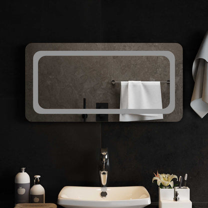 vidaXL LED Bathroom Mirror Transparent 80 x 40 cm Tempered Glass