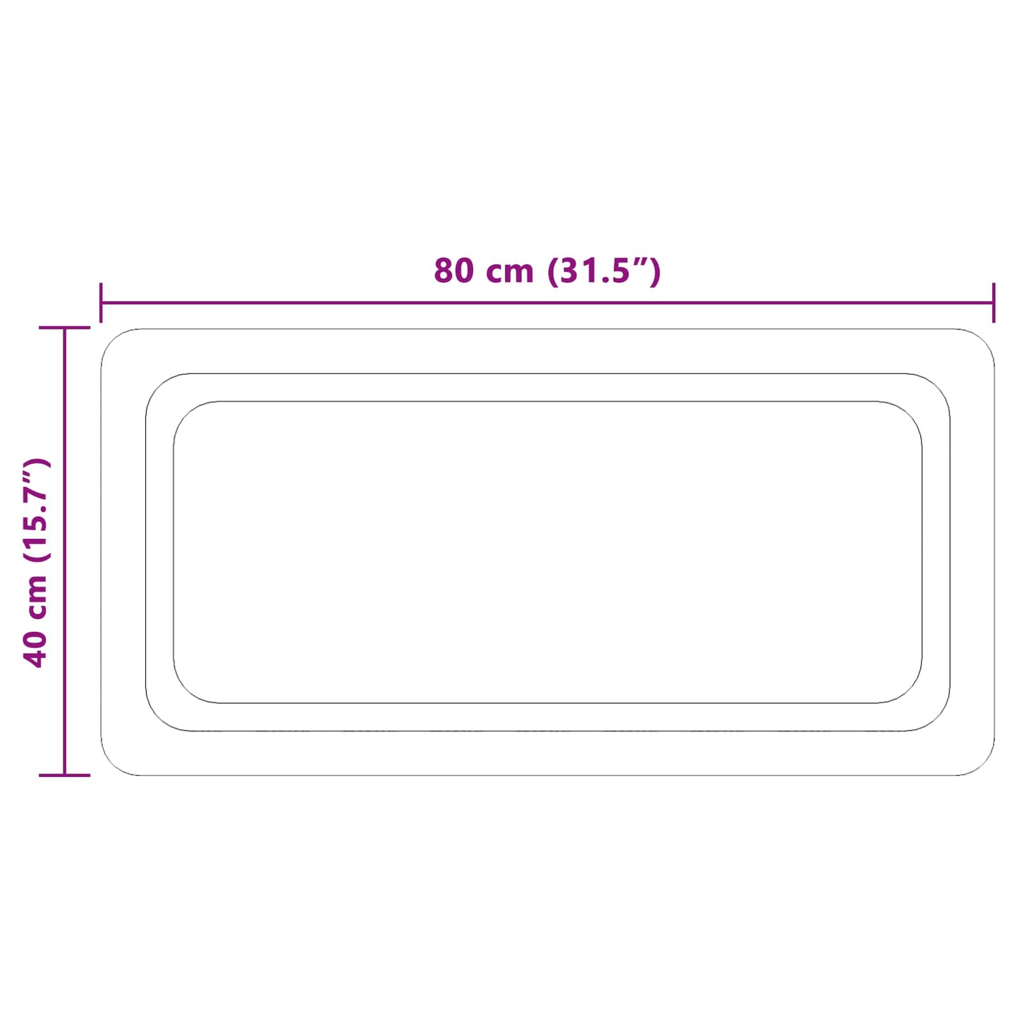 vidaXL LED Bathroom Mirror Transparent 80 x 40 cm Tempered Glass