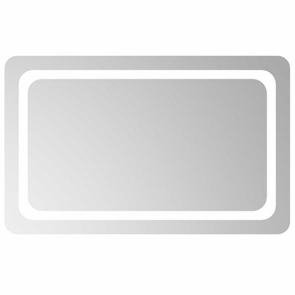 vidaXL LED Bathroom Mirror Transparent 80 x 50 cm Tempered Glass