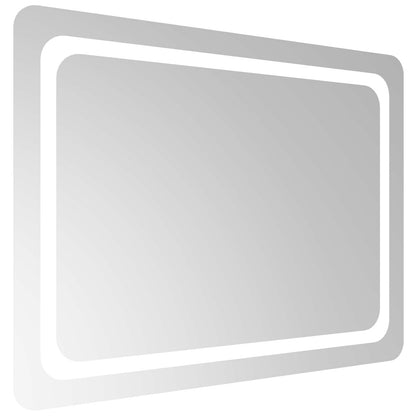 vidaXL LED Bathroom Mirror Transparent 80 x 60 cm Tempered Glass