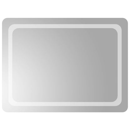 vidaXL LED Bathroom Mirror Transparent 80 x 60 cm Tempered Glass