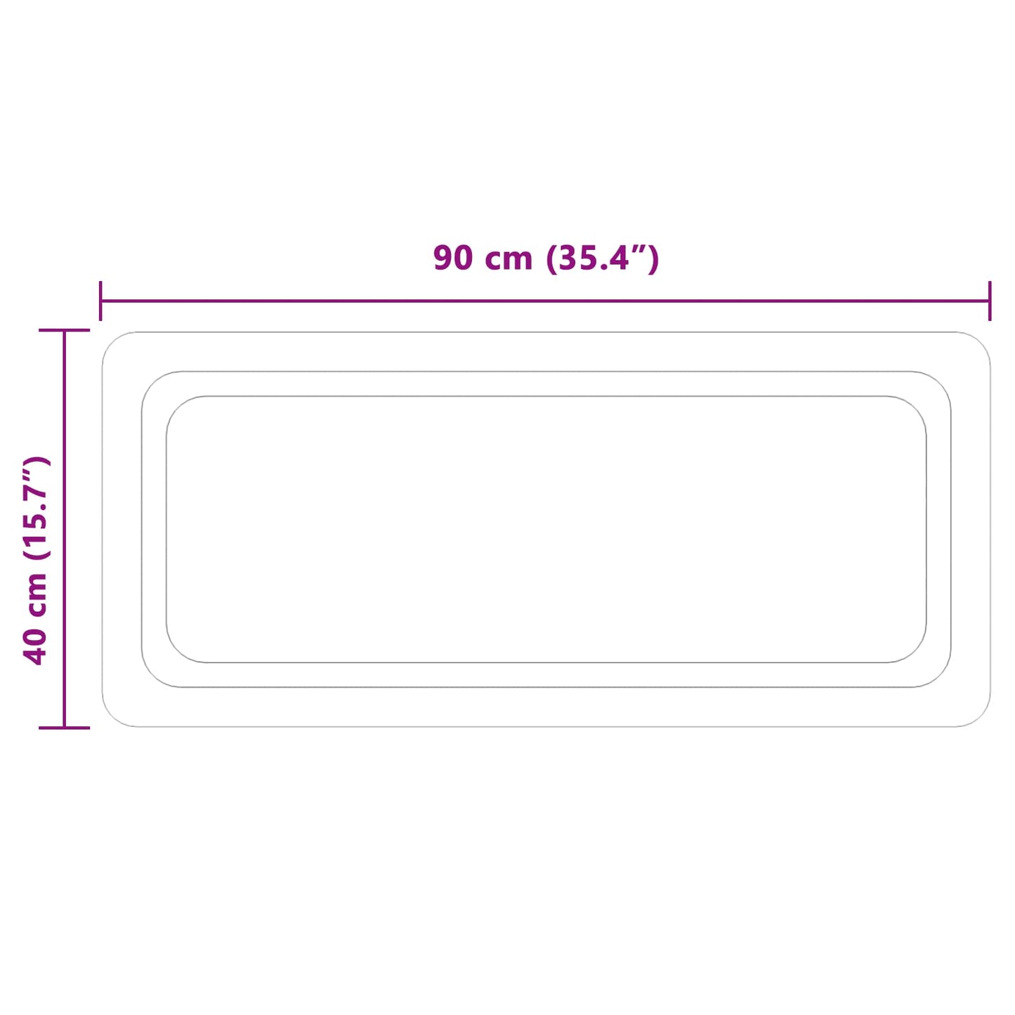 vidaXL LED Bathroom Mirror Transparent 90 x 40 cm Tempered Glass