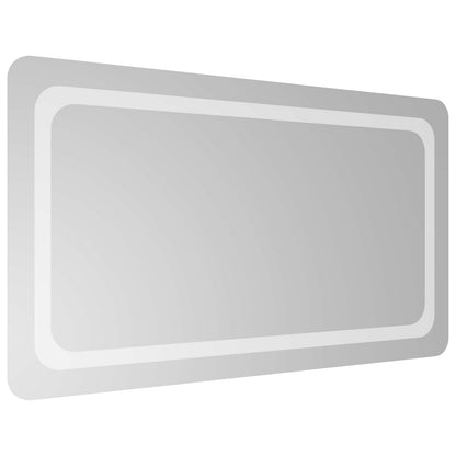 vidaXL LED Bathroom Mirror Transparent 90 x 50 cm Tempered Glass