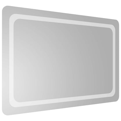 vidaXL LED Bathroom Mirror Transparent 90 x 60 cm Tempered Glass