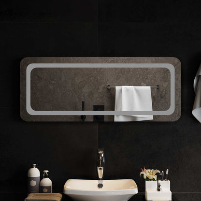 vidaXL LED Bathroom Mirror Transparent 100 x 40 cm Tempered Glass