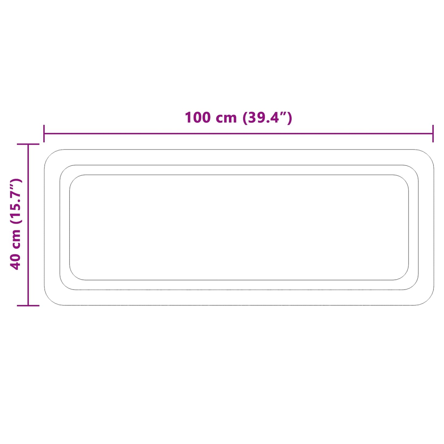 vidaXL LED Bathroom Mirror Transparent 100 x 40 cm Tempered Glass
