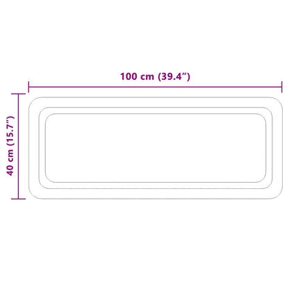 vidaXL LED Bathroom Mirror Transparent 100 x 40 cm Tempered Glass