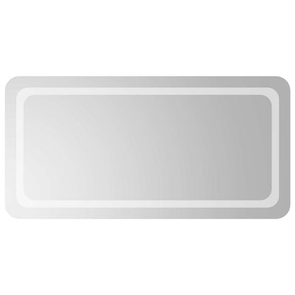 vidaXL LED Bathroom Mirror Transparent 100 x 50 cm Tempered Glass