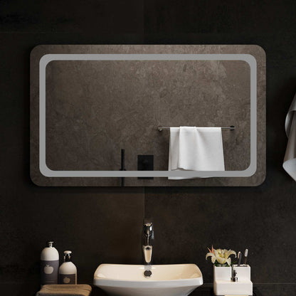 vidaXL LED Bathroom Mirror Transparent 100 x 60 cm Tempered Glass