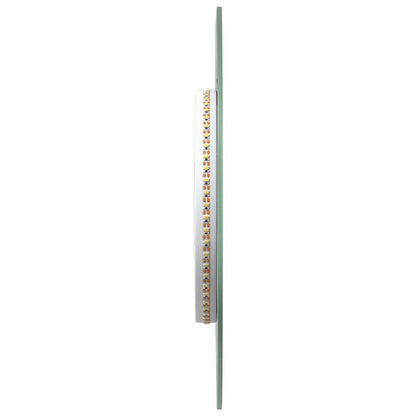vidaXL LED Bathroom Mirror Transparent Ø 40 cm Tempered Glass