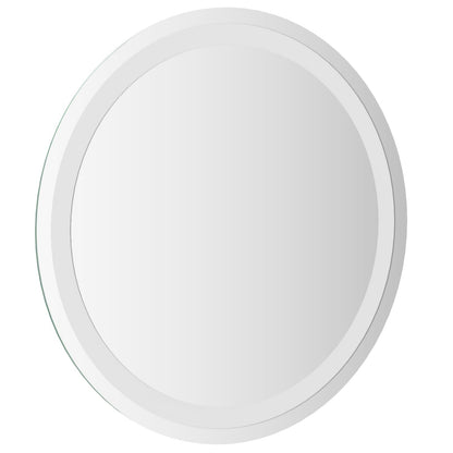 vidaXL LED Bathroom Mirror Transparent Ø 50 cm Tempered Glass