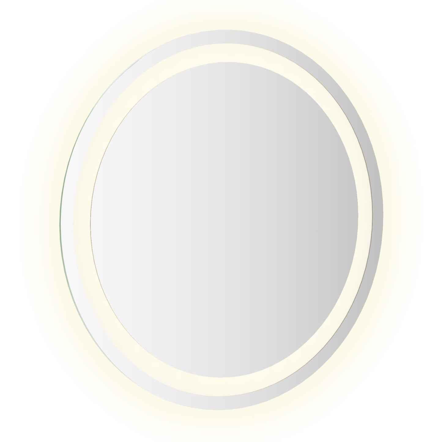 vidaXL LED Bathroom Mirror Transparent Ø 50 cm Tempered Glass