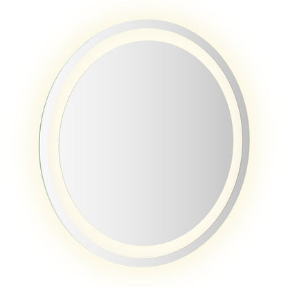 vidaXL LED Bathroom Mirror Transparent Ø 50 cm Tempered Glass