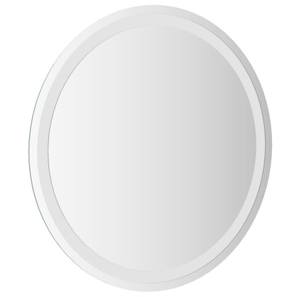 vidaXL LED Bathroom Mirror Transparent Ø 60 cm Tempered Glass