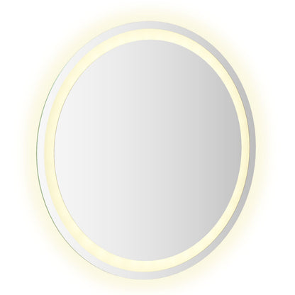 vidaXL LED Bathroom Mirror Transparent Ø 60 cm Tempered Glass