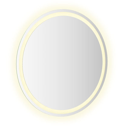vidaXL LED Bathroom Mirror Transparent Ø 70 cm Tempered Glass