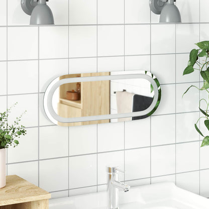 vidaXL LED Bathroom Mirror Transparent 40 x 15 cm Tempered Glass