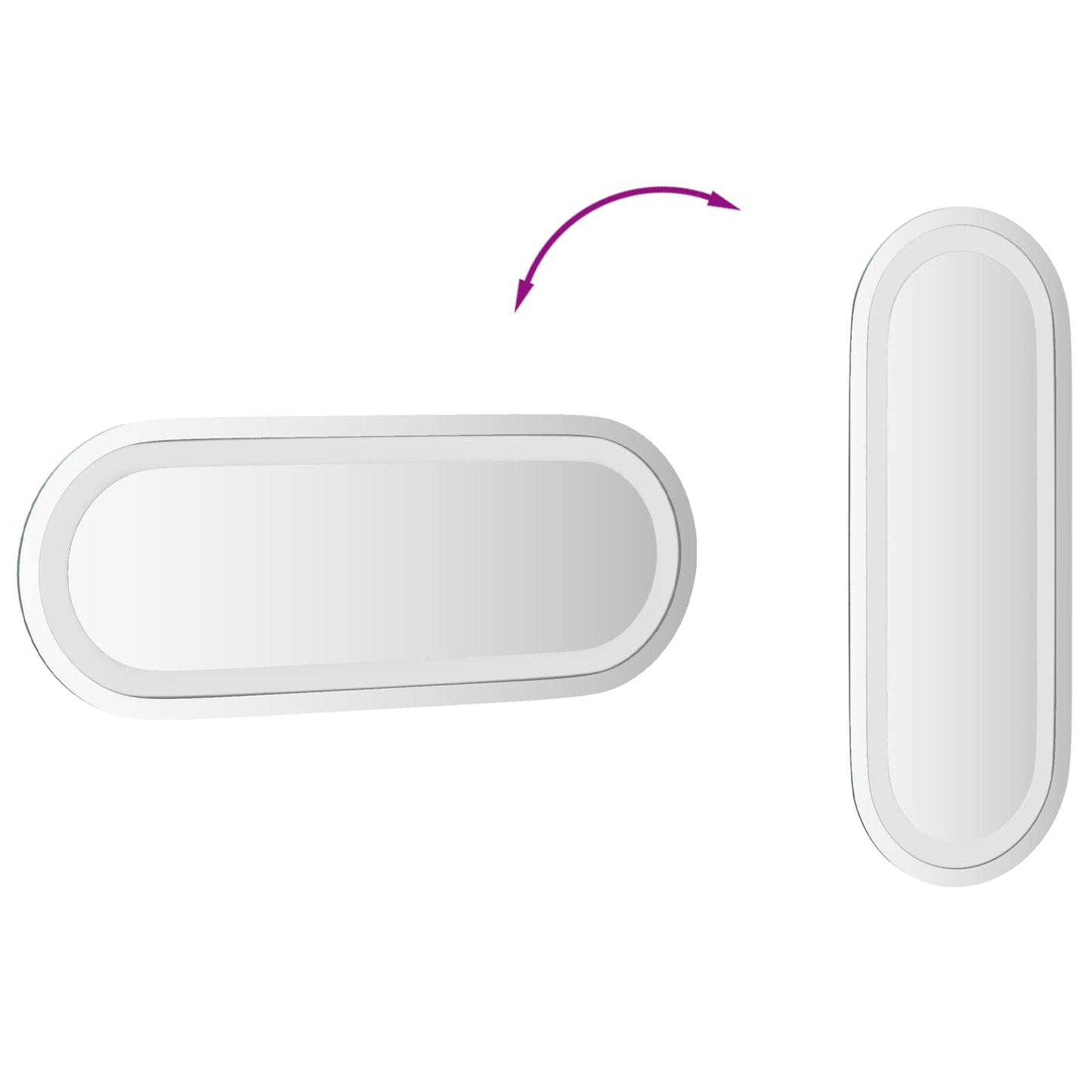 vidaXL LED Bathroom Mirror Transparent 40 x 15 cm Tempered Glass