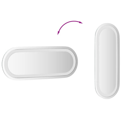 vidaXL LED Bathroom Mirror Transparent 40 x 15 cm Tempered Glass
