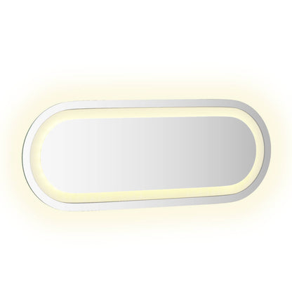 vidaXL LED Bathroom Mirror Transparent 40 x 15 cm Tempered Glass