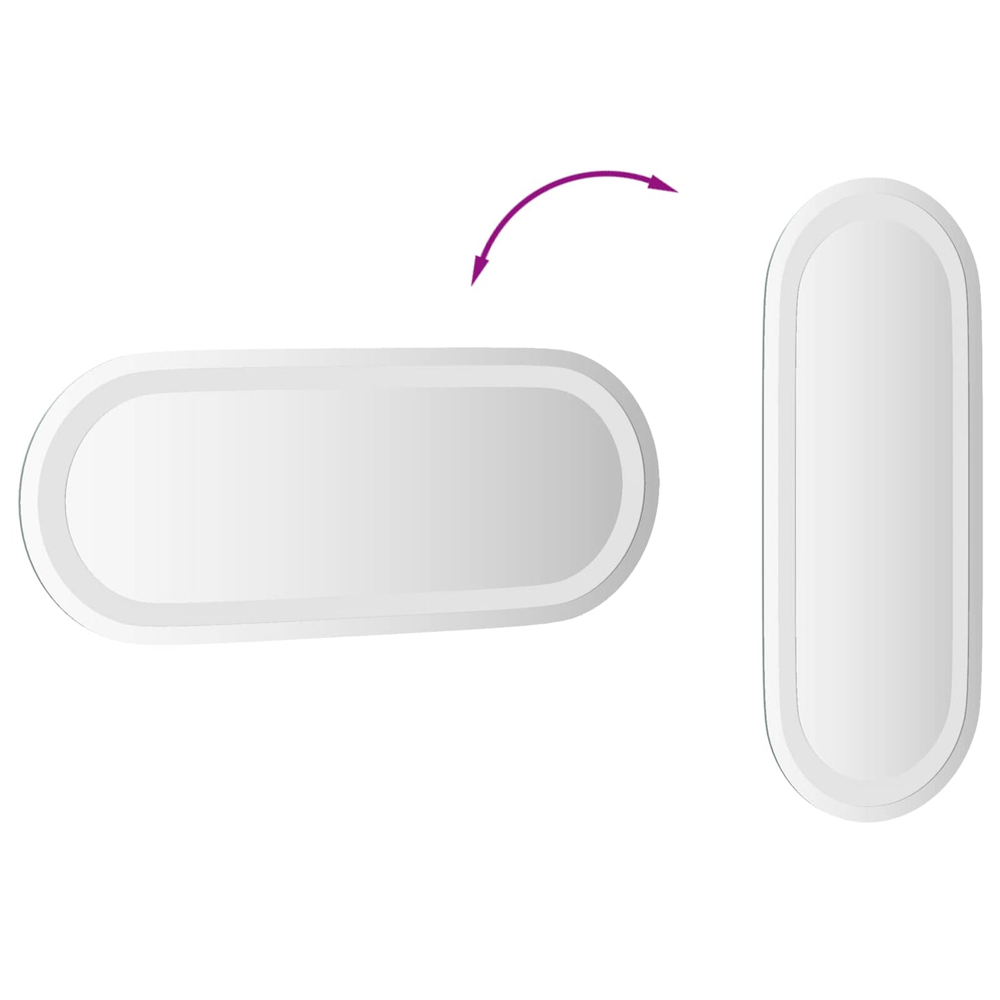 vidaXL LED Bathroom Mirror Transparent 50 x 20 cm Tempered Glass