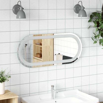 vidaXL LED Bathroom Mirror Transparent 70 x 30 cm Tempered Glass