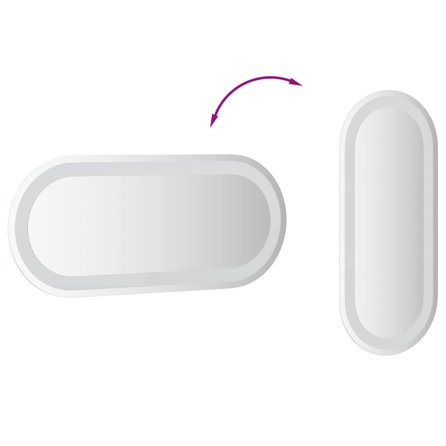 vidaXL LED Bathroom Mirror Transparent 70 x 30 cm Tempered Glass