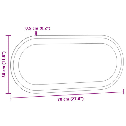 vidaXL LED Bathroom Mirror Transparent 70 x 30 cm Tempered Glass