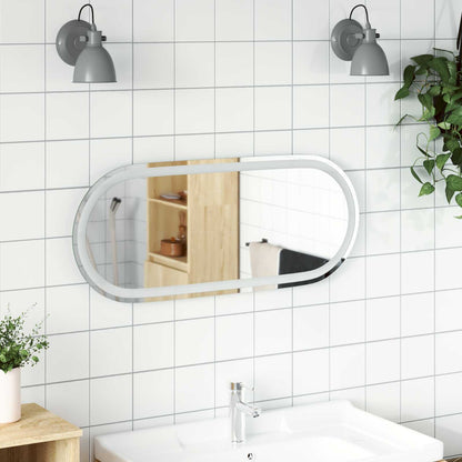 vidaXL LED Bathroom Mirror Transparent 90 x 40 cm Tempered Glass