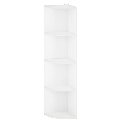 vidaXL Corner Shelf 4-Tier 31.5 x 31 x 130 cm Engineered Wood White