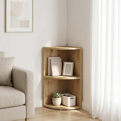 vidaXL Corner Shelf 2-Tier 31.5 x 31 x 66 cm Engineered Wood