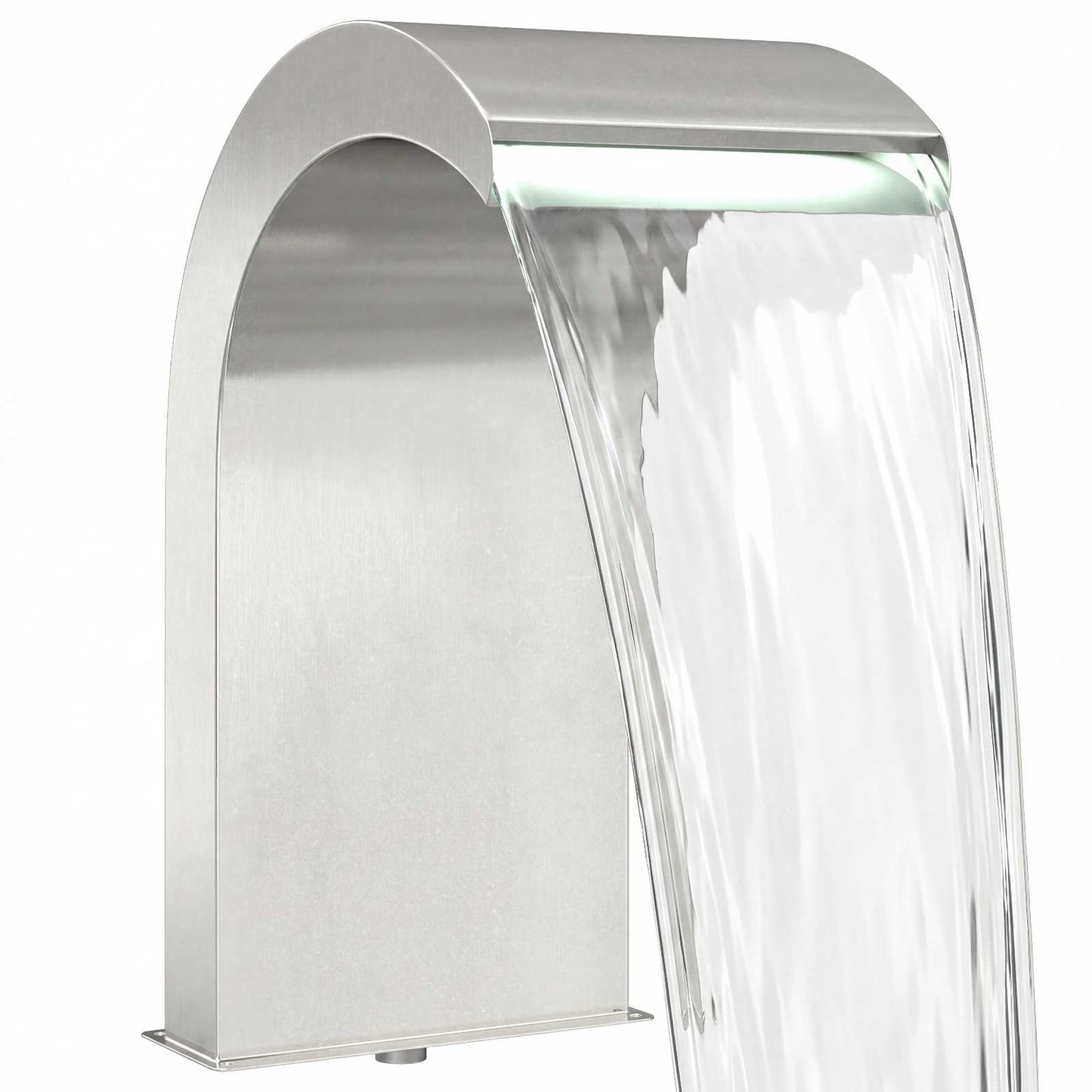 vidaXL Pool Waterfall with LED Stainless Steel 304 45 x 32 x 65 cm