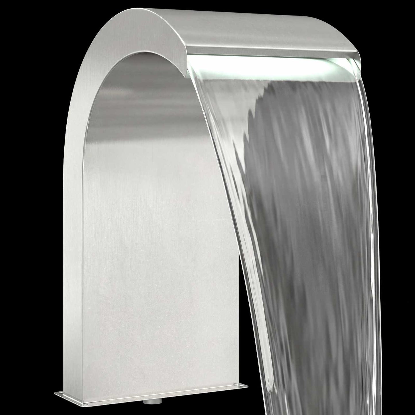 vidaXL Pool Waterfall with LED Stainless Steel 304 45 x 32 x 65 cm