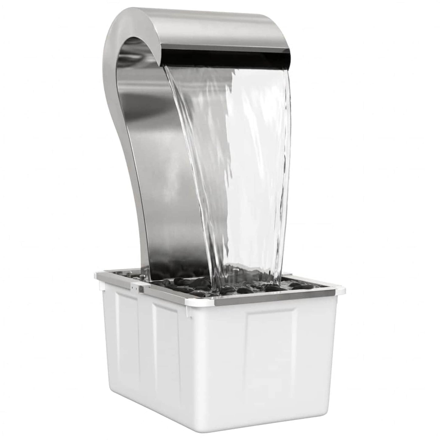 vidaXL Garden Waterfall Stainless Steel 304 54.5 x 34 x 83 cm Silver