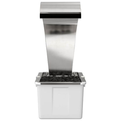 vidaXL Garden Waterfall Stainless Steel 304 54.5 x 34 x 83 cm Silver