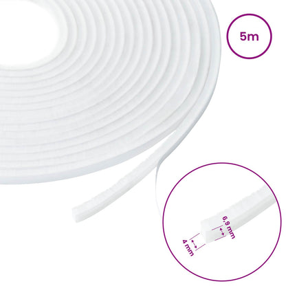 vidaXL Self-Adhesive Door Brush Seal 5 m PP White