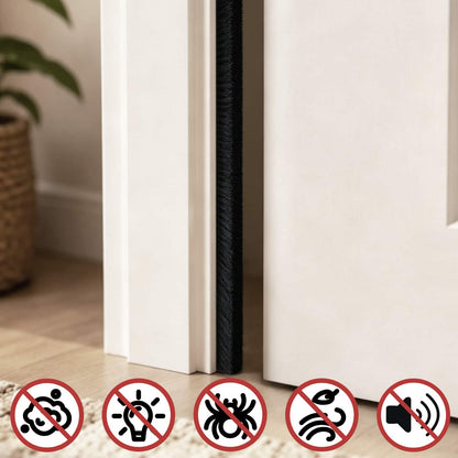 vidaXL Self-Adhesive Door Brush Seal 5 m PP Black