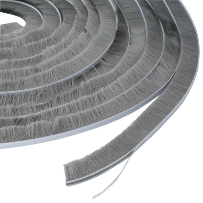 vidaXL Self-Adhesive Door Brush Seal 5 m PP Grey