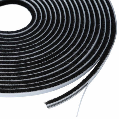 vidaXL Self-Adhesive Door Brush Seal 10 m PP Black