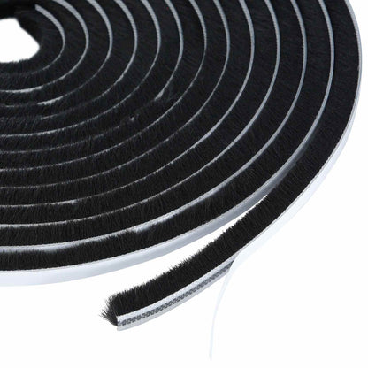 vidaXL Self-Adhesive Door Brush Seal 10 m PP Black