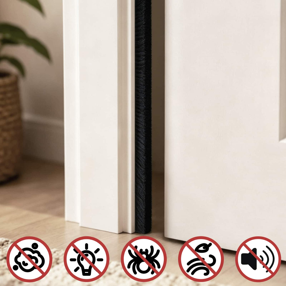 vidaXL Self-Adhesive Door Brush Seal 10 m PP Black
